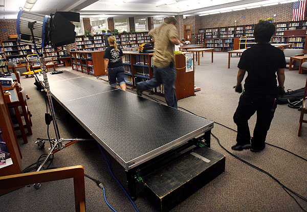  Wednesday morning at the media center at Granby High School in Norfolk.