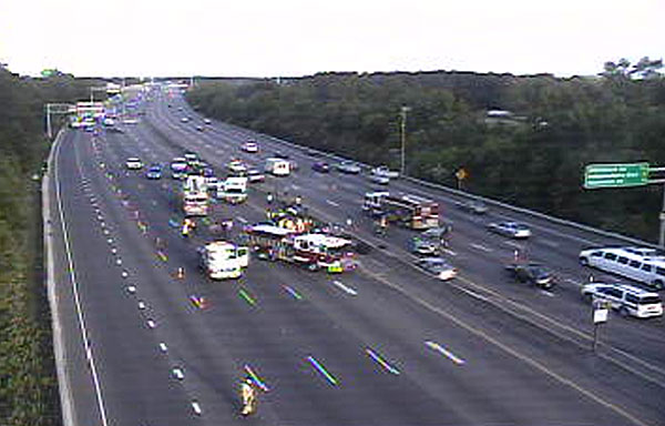A multi vehicle crash blocked traffic on most of Interstate 264