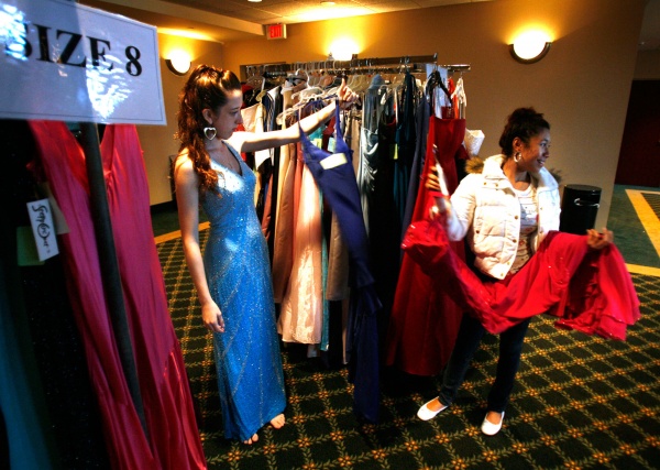 ... prom dresses at the Prom Fair by Fairy Godmothers of Virginia. (Steve