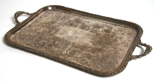 Silver serving tray