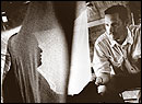 Woman and man in tent